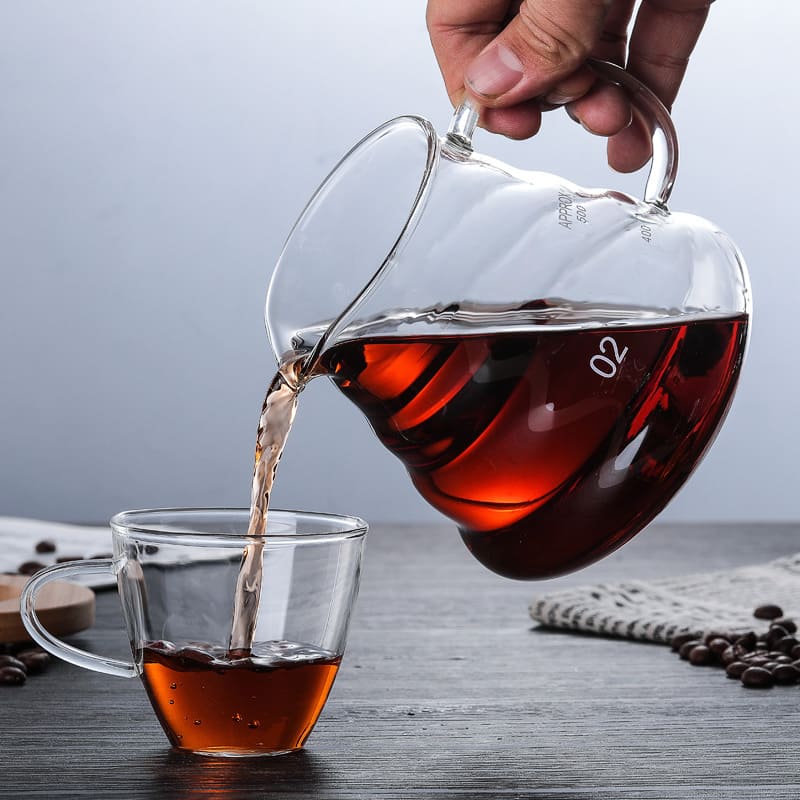 Bule de Café de Vidro Borossilicato com Coador de Café tipo Hario V60 4