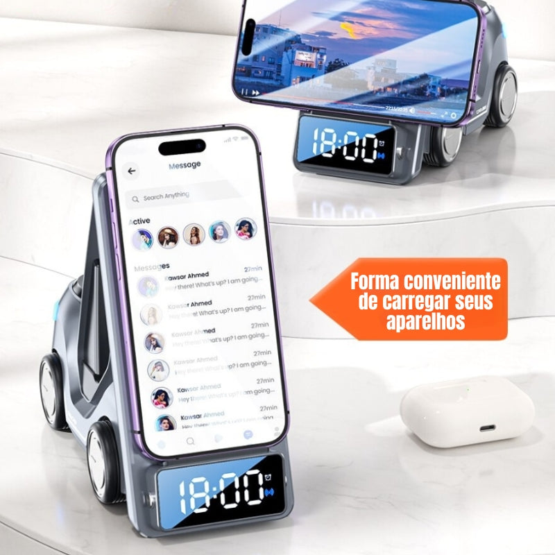 Carregador por Indução Carro Sem Fio Iphone/Samsung/Huawei Polihousi 8