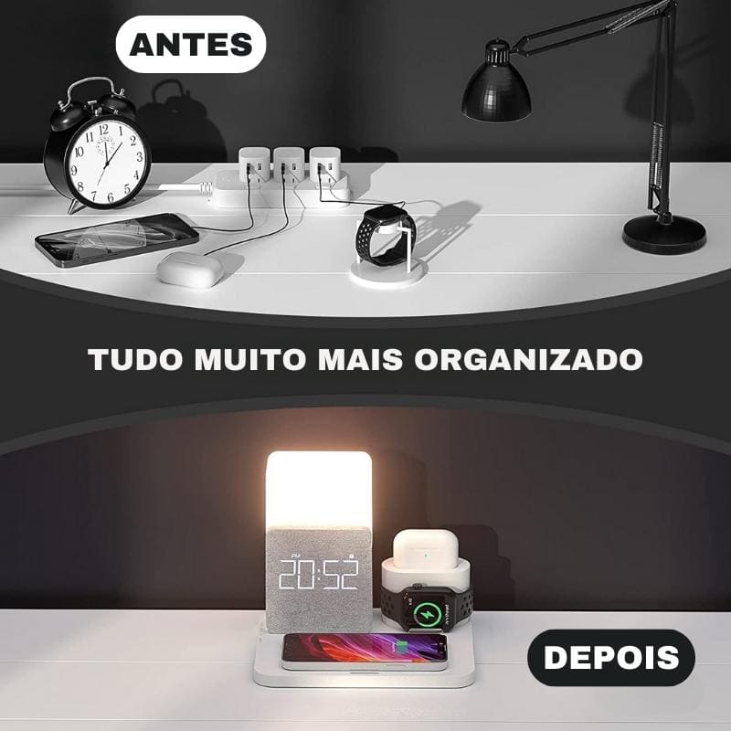 Carregador por Indução Luminária de Mesa e Despertador Polihousi 4