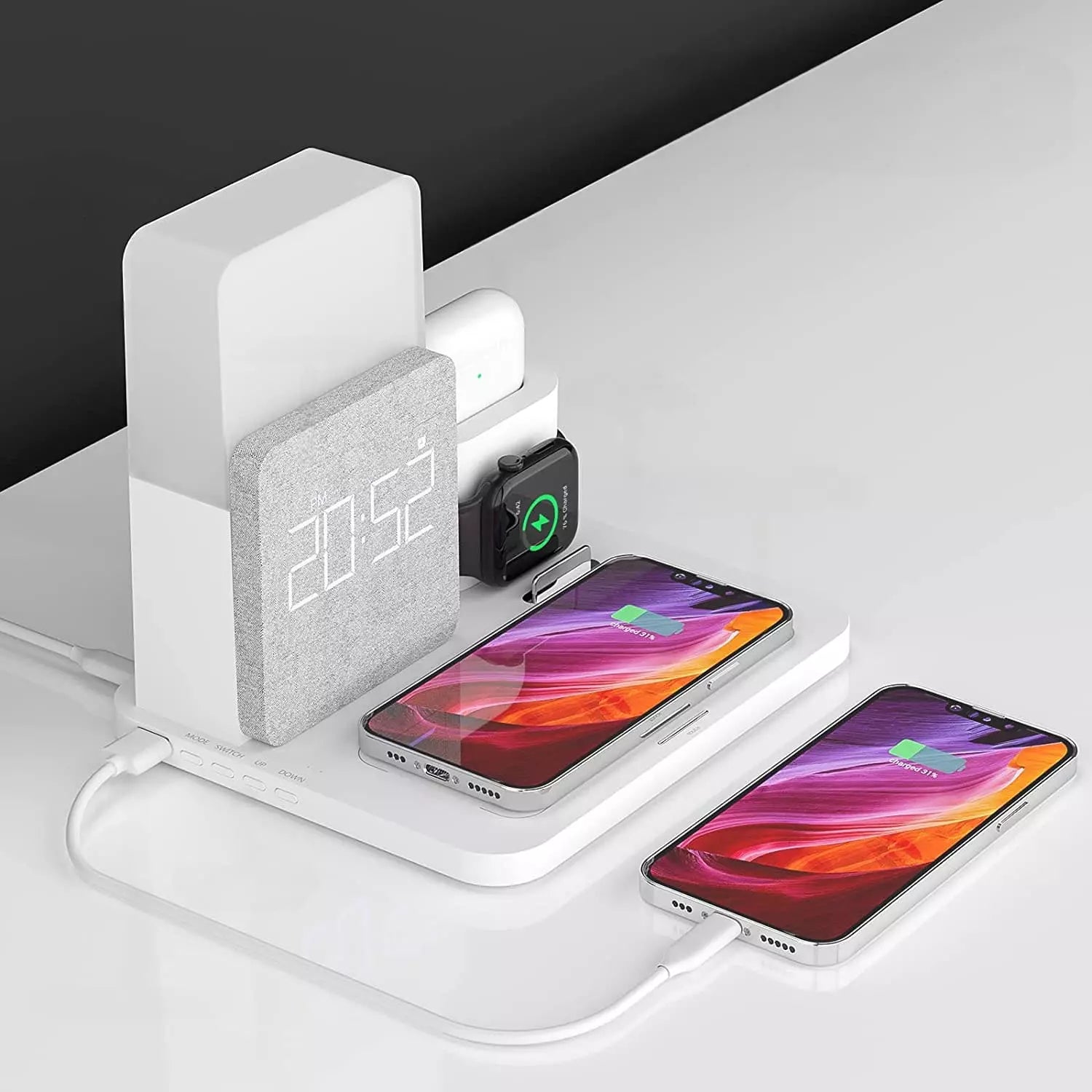 Carregador por Indução Luminária de Mesa e Despertador Polihousi 5