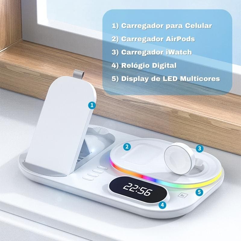 Carregador por Indução Sem Fio Iphone/Samsung/Huawei Polihousi 6