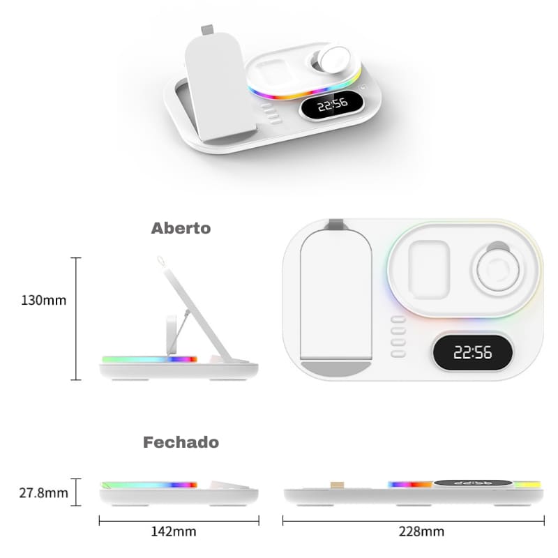 Carregador por Indução Sem Fio Iphone/Samsung/Huawei Polihousi 13