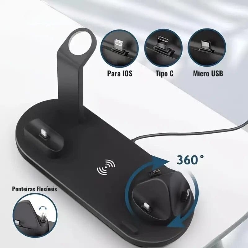 Carregador por Indução Sem Fio Iphone/Samsung Multifuncional Polihousi 3
