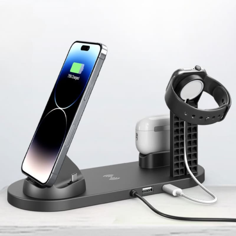 Carregador por Indução Sem Fio Iphone/Samsung Multifuncional Polihousi 8