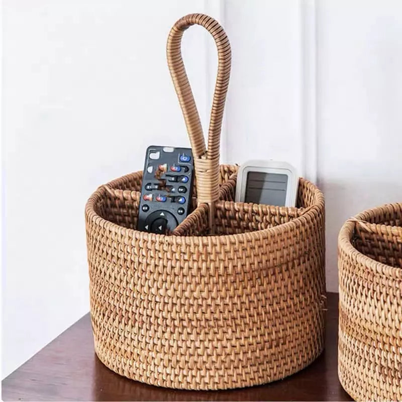 Cesta de Armazenamento de Vime em Rattan Feita a Mão Polihousi 6