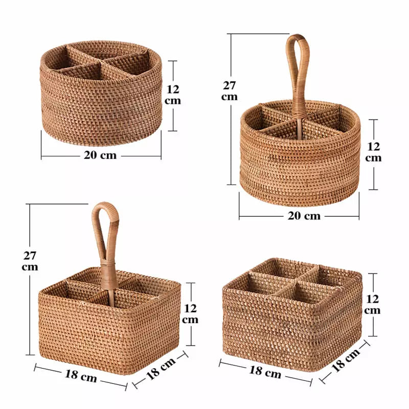 Cesta de Armazenamento de Vime em Rattan Feita a Mão Polihousi 15
