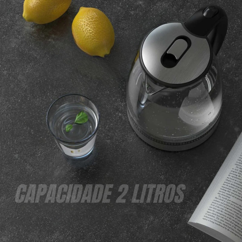Chaleira Elétrica 2L Borossilicato 110v/220v Polihousi 9