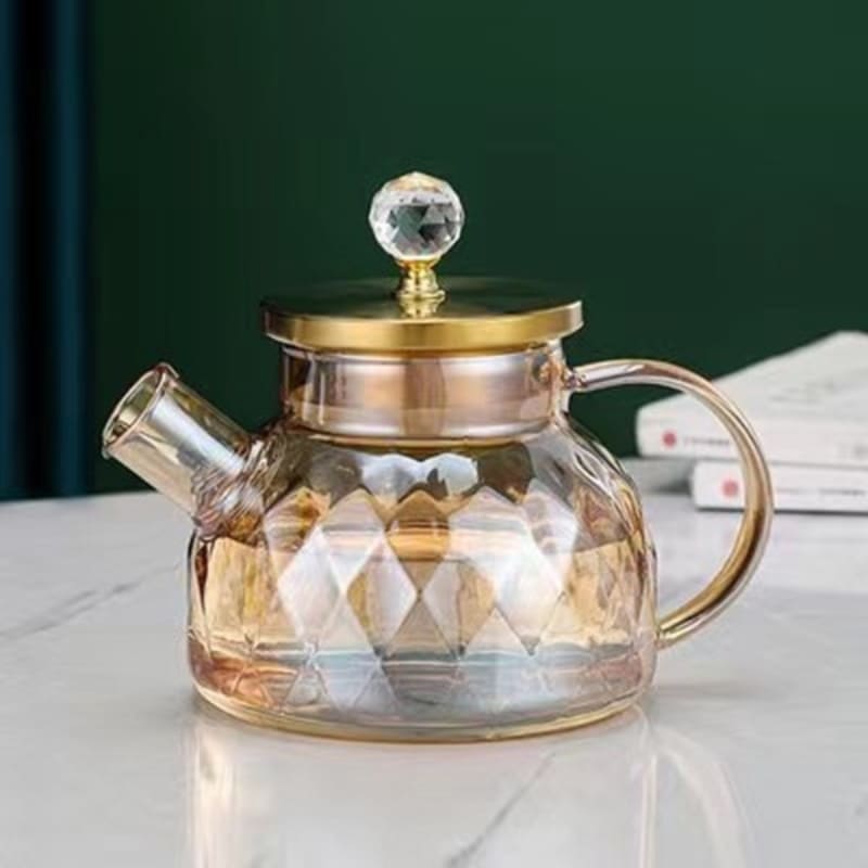 Chaleira de Vidro Borossilicato Tampa de Inox Diamond Polihousi 14