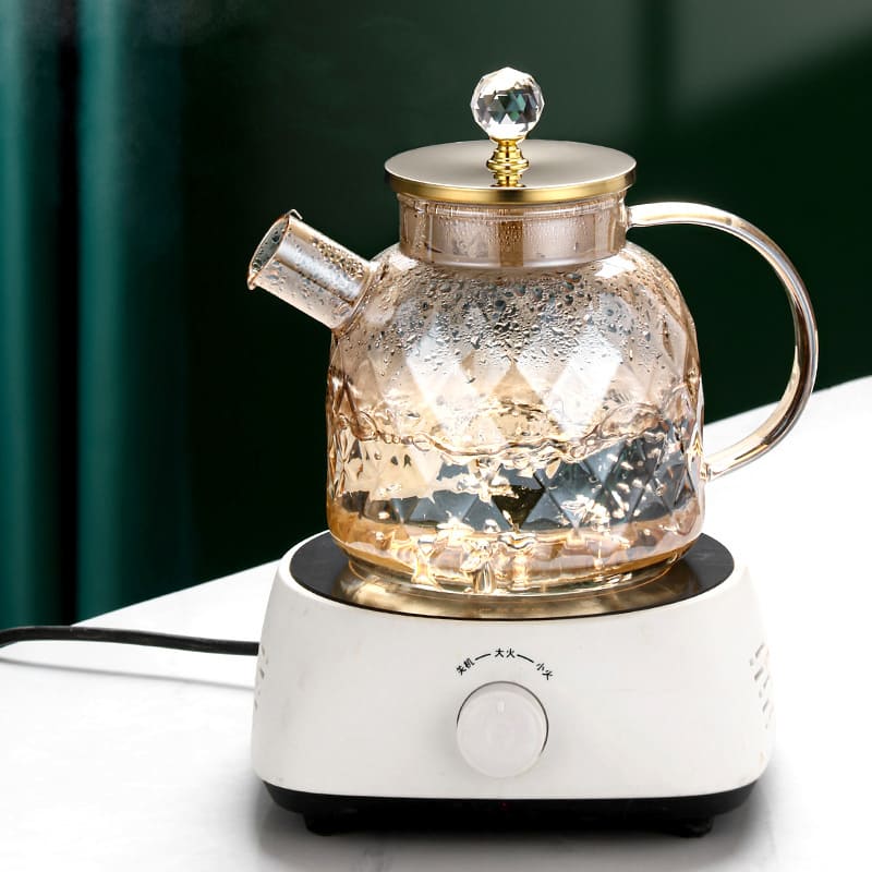 Chaleira de Vidro Borossilicato Tampa de Inox Diamond Polihousi 9