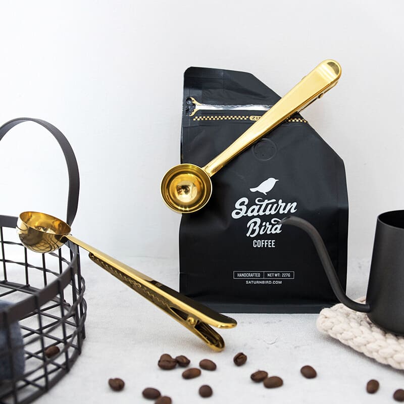 Colher para Café com Presilha Inox Prendedor de Embalagem Polihousi 6