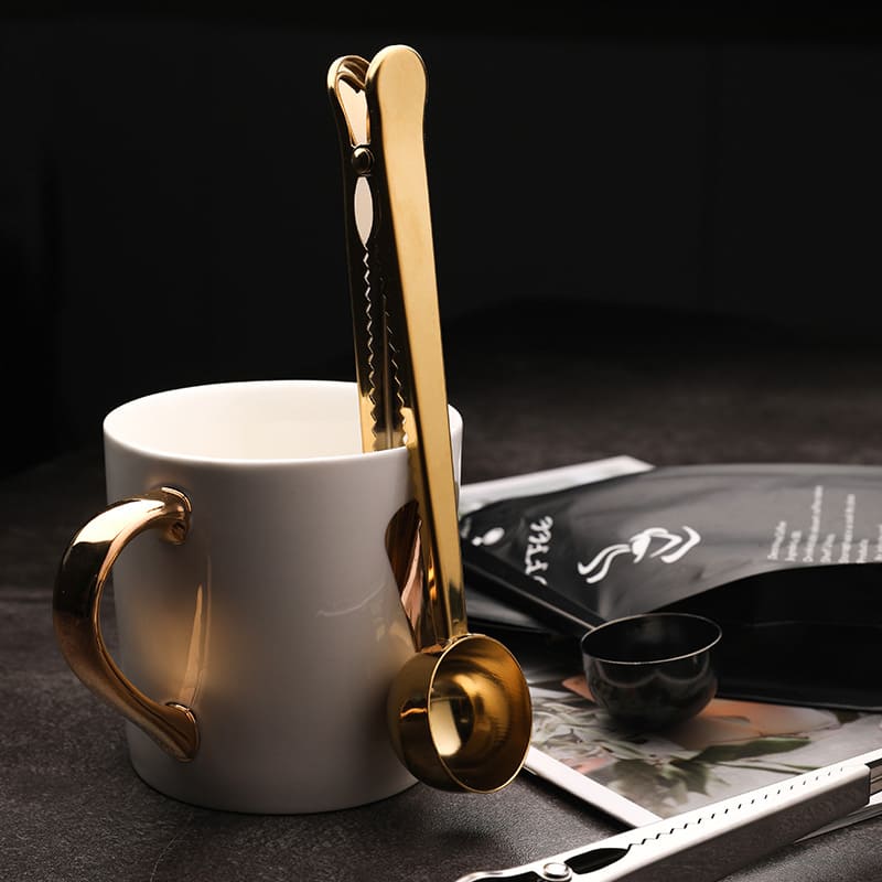 Colher para Café com Presilha Inox Prendedor de Embalagem Polihousi 8