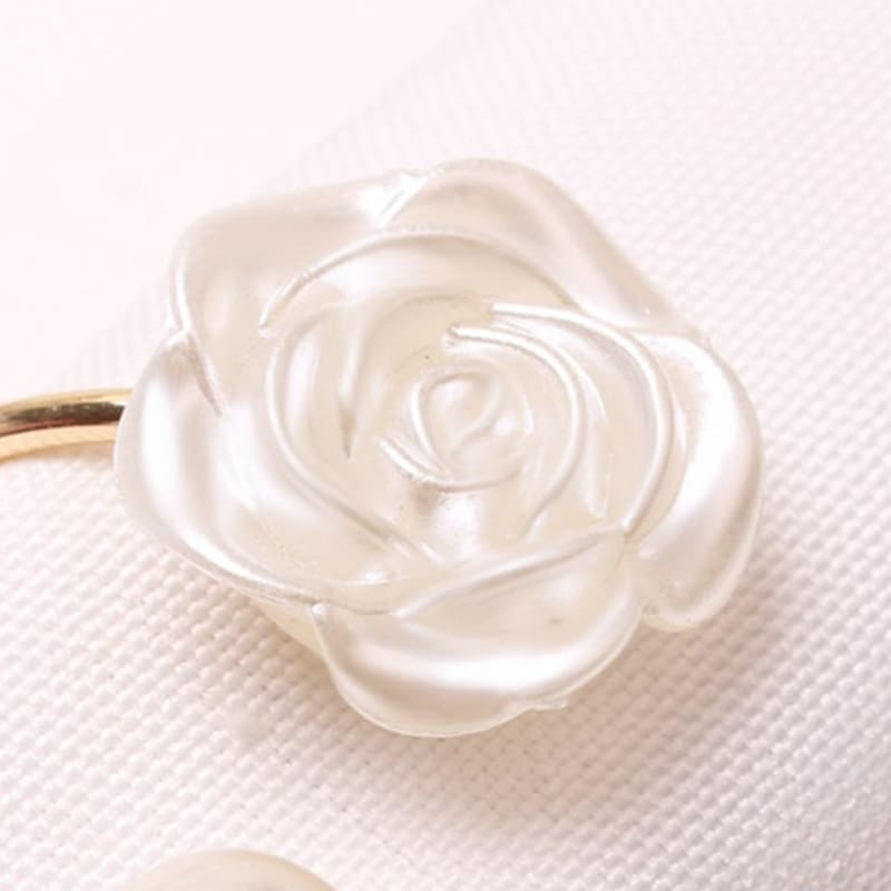 Conjunto Anéis de Guardanapo de Tecido Flor e Pérola Polihousi 6