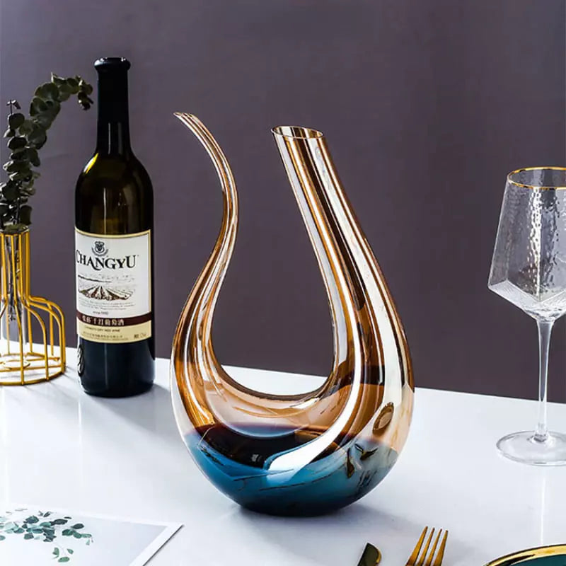 Decanter de Vinho Recipiente de Vidro Cisne Decantador Ambar Polihousi 2