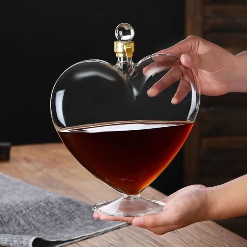 Decanter de Vinho Whisky Coração Vidro Bar em Casa Polihousi 2