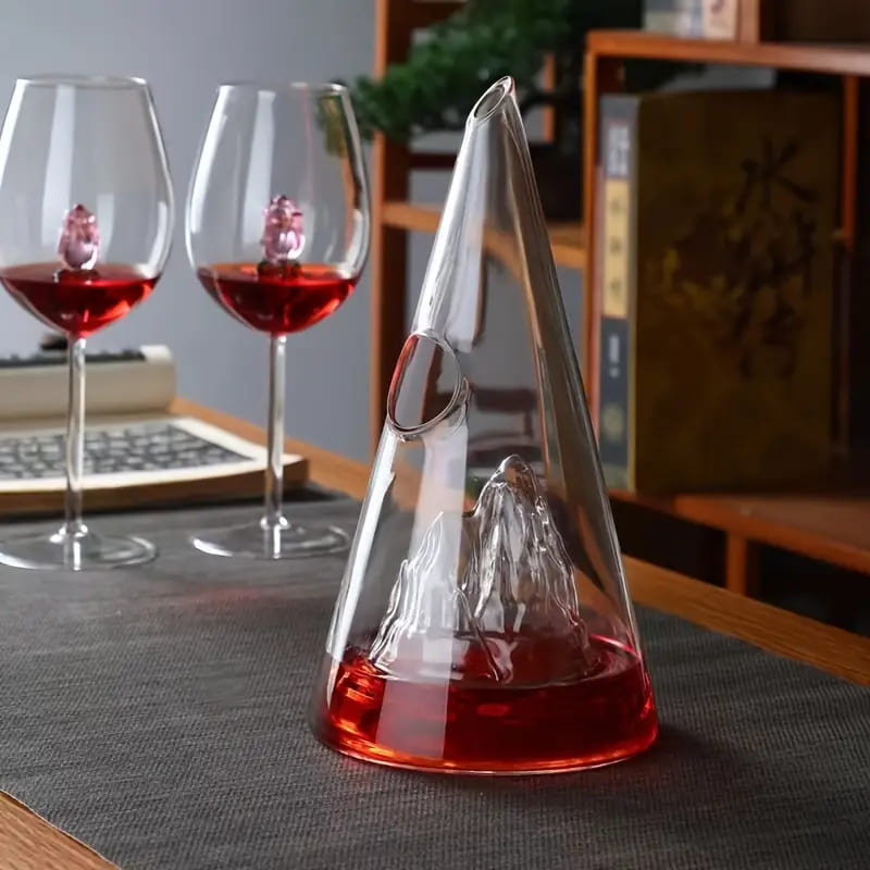Decanter de Vinho Whisky Vidro Pirâmide Bar em Casa Polihousi 11