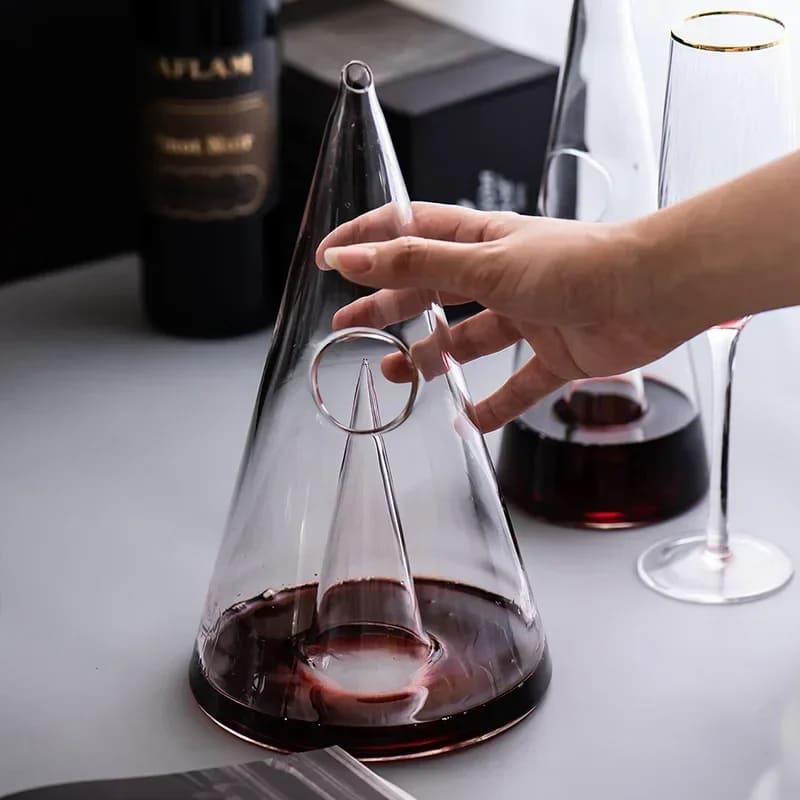 Decanter de Vinho Whisky Vidro Pirâmide Bar em Casa Polihousi 12