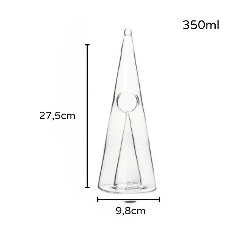Decanter de Vinho Whisky Vidro Pirâmide Bar em Casa Polihousi 14