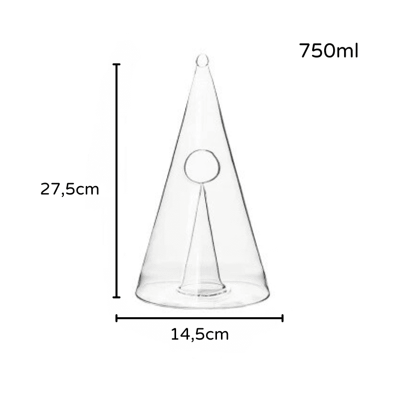 Decanter de Vinho Whisky Vidro Pirâmide Bar em Casa Polihousi 15
