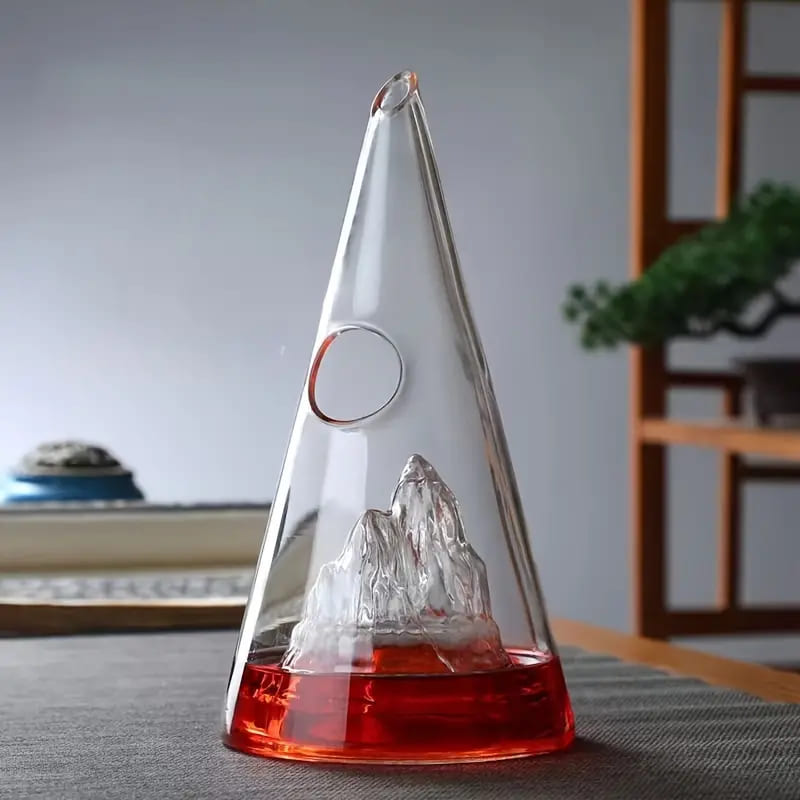 Decanter de Vinho Whisky Vidro Pirâmide Bar em Casa Polihousi 4