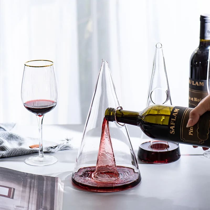 Decanter de Vinho Whisky Vidro Pirâmide Bar em Casa Polihousi 5