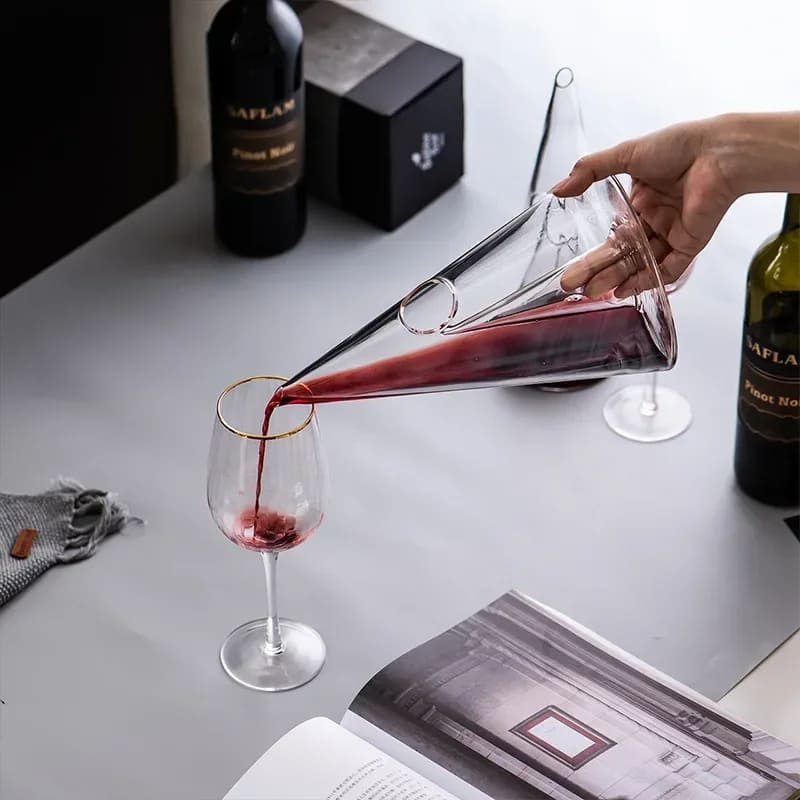 Decanter de Vinho Whisky Vidro Pirâmide Bar em Casa Polihousi 7