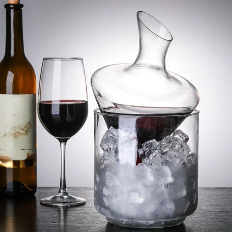 Decanter de Vinho e Whisky Balde de Gelo Vidro Bar Polihousi 7