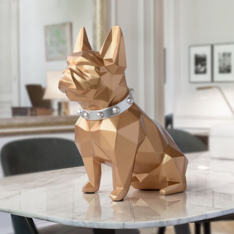 Decoração de Mesa Cofre de Resina Buldogue Francês Polihousi 13