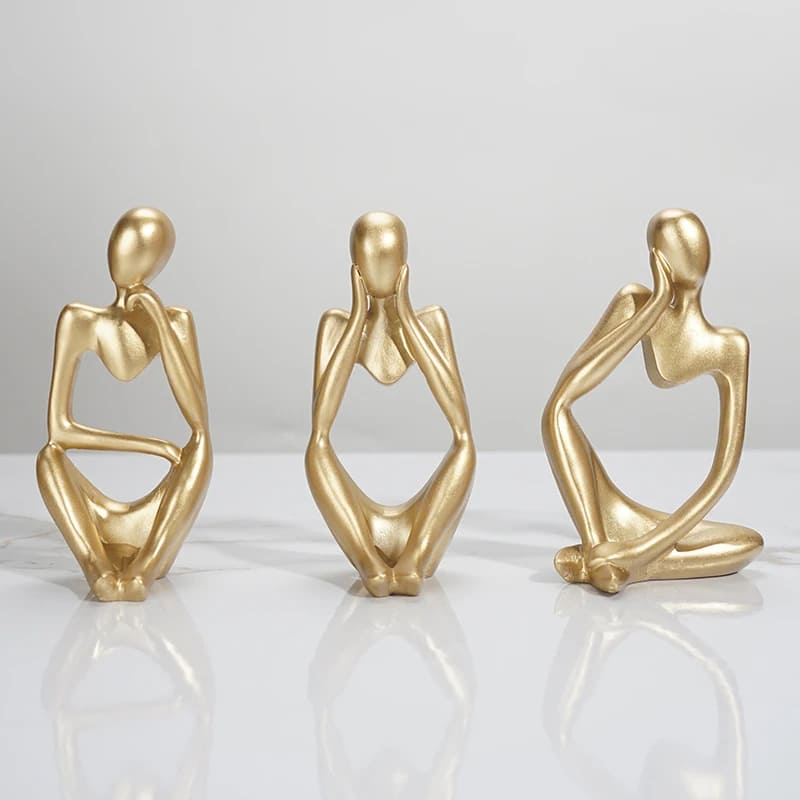 Decoração de Mesa Resina Escultura Estátua Pensador Polihousi 10