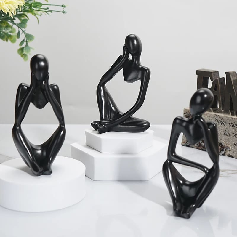 Decoração de Mesa Resina Escultura Estátua Pensador Polihousi 8