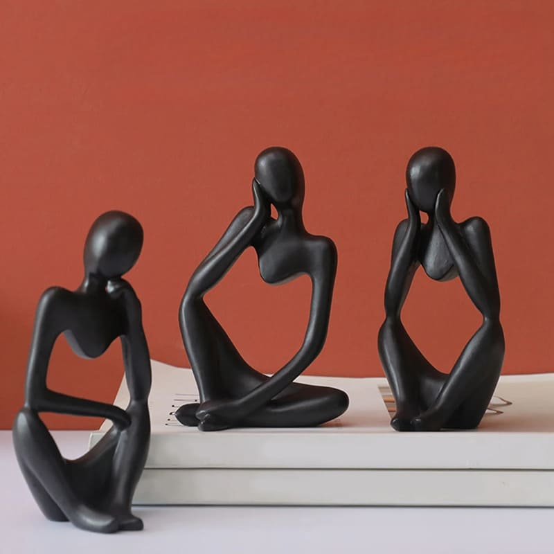Decoração de Mesa Resina Escultura Estátua Pensador Polihousi 9