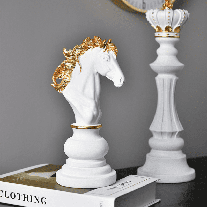 Decoração de Mesa Resina Estátua Peças de Xadrez Polihousi 10