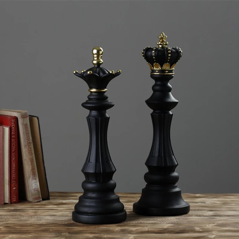 Decoração de Mesa Resina Estátua Peças de Xadrez Polihousi 11