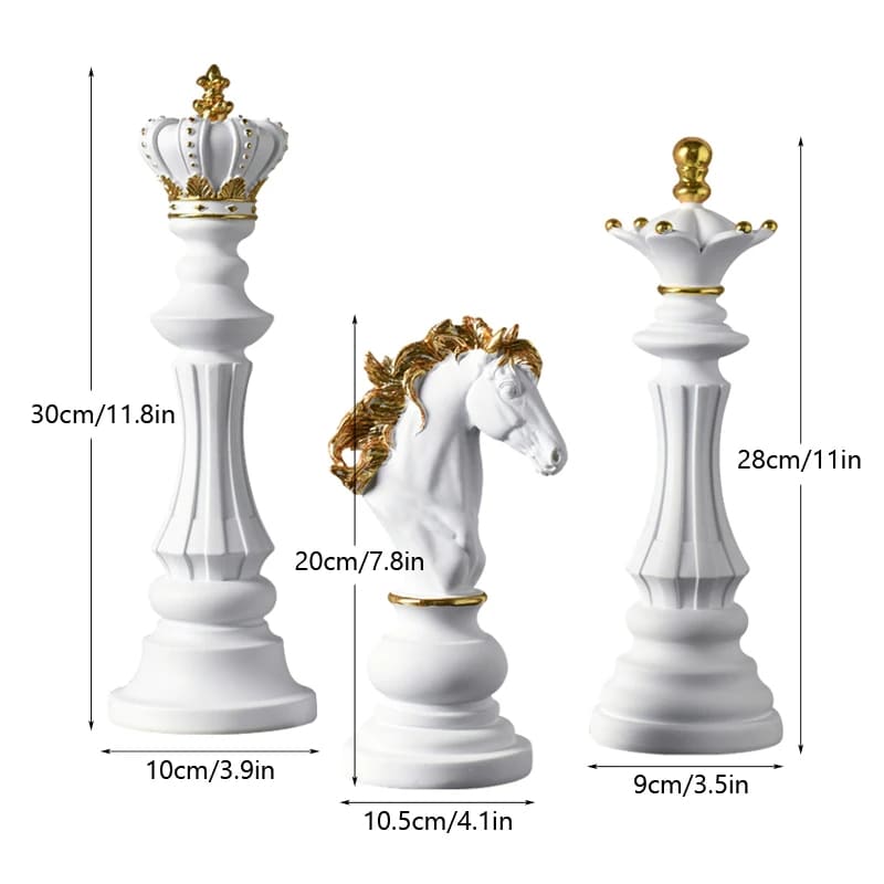 Decoração de Mesa Resina Estátua Peças de Xadrez Polihousi 19