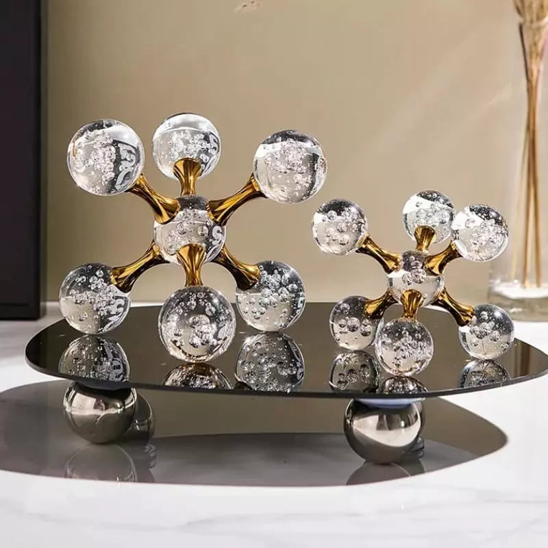 Decoração de Mesa de Cristal Moderna Ornamento Molécula Polihousi 3