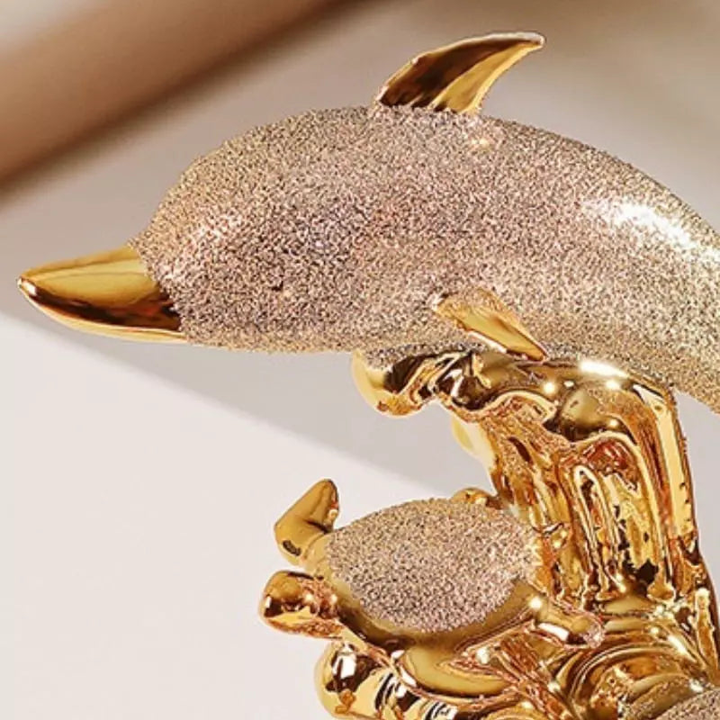 Decoração de Mesa de Luxo Cerâmica Estátua de Golfinhos Polihousi 5