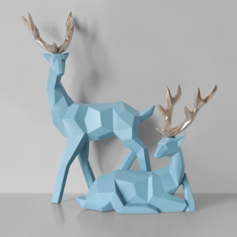 Decoração de Mesa de Resina Estátua Cervo 2 Peças Polihousi 15