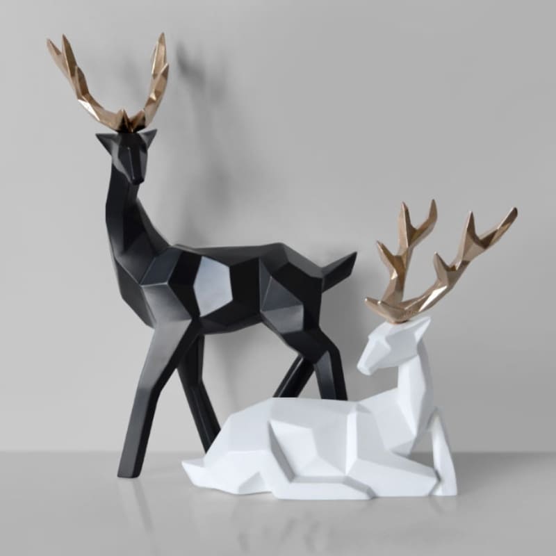 Decoração de Mesa de Resina Estátua Cervo 2 Peças Polihousi 9