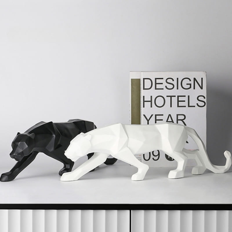 Decoração de Mesa de Resina Estátua Leopardo Polihousi 3