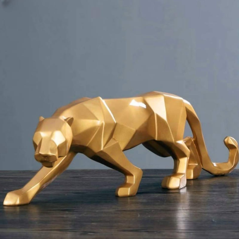 Decoração de Mesa de Resina Estátua Leopardo Polihousi 13