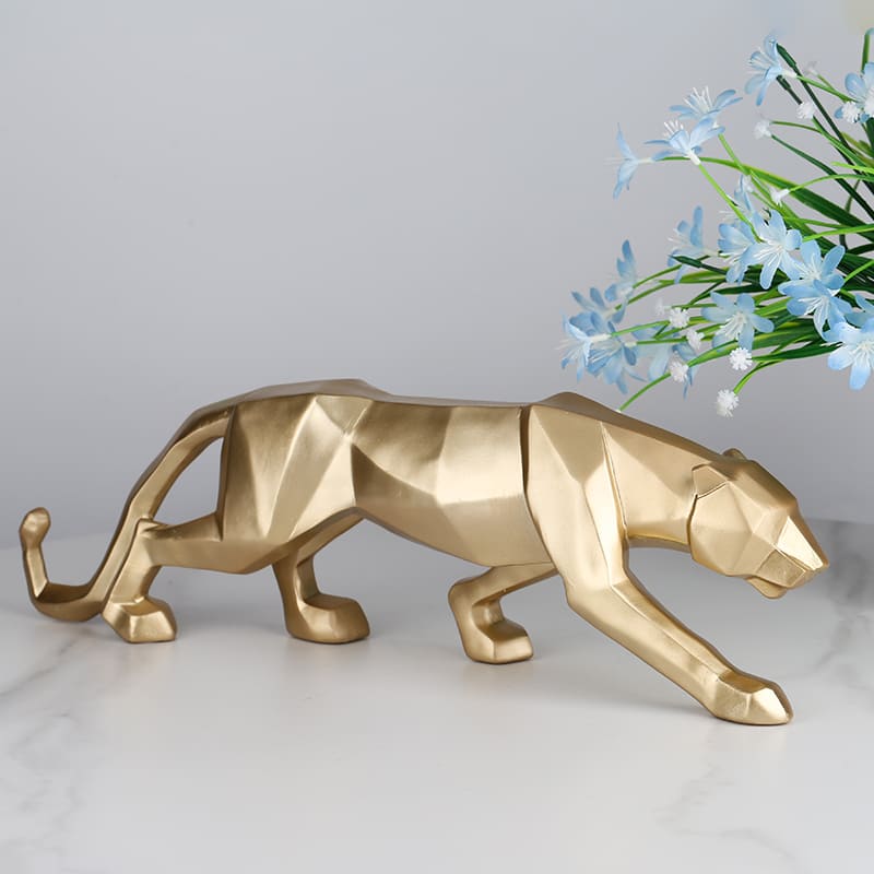 Decoração de Mesa de Resina Estátua Leopardo Polihousi 6