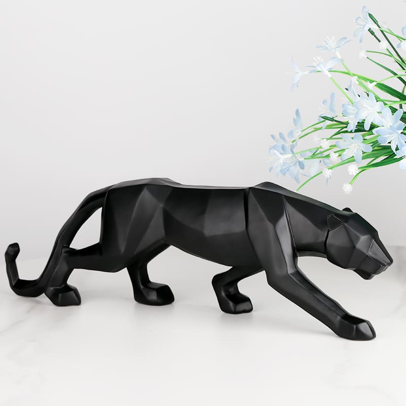 Decoração de Mesa de Resina Estátua Leopardo Polihousi 8