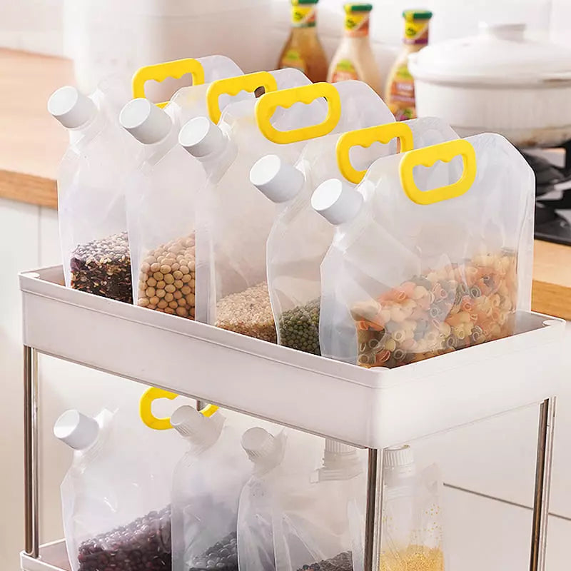 Kit 10 Sacos de Armazenamento Dispenser de Alimentos Polihousi