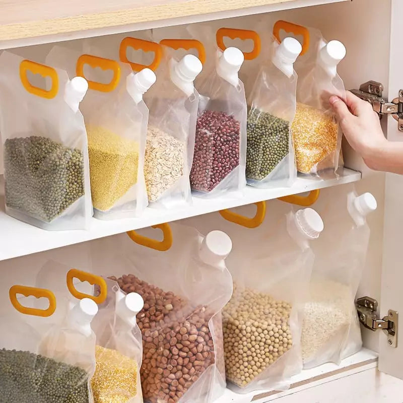 Kit 10 Sacos de Armazenamento Dispenser de Alimentos Polihousi
