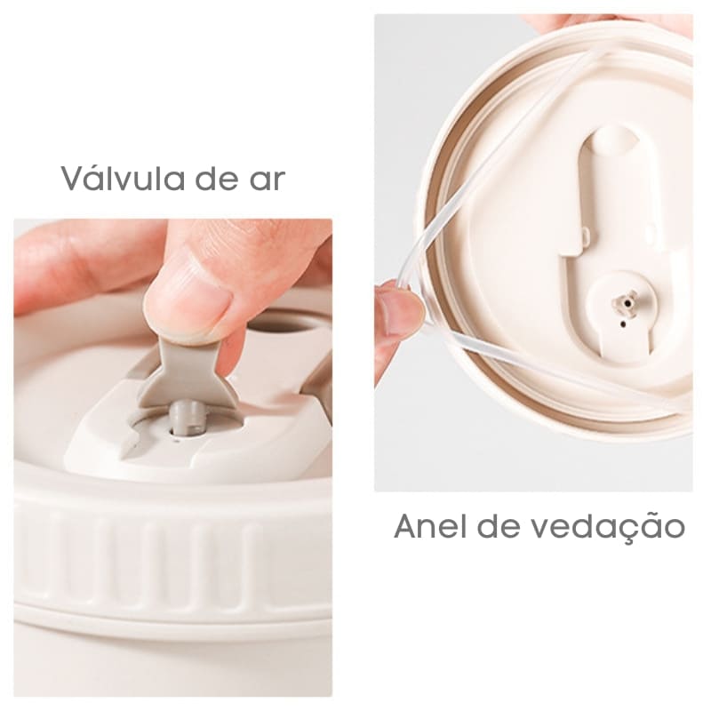 Kit Marmita Térmica Inox Lancheira Térmica Polihousi 16