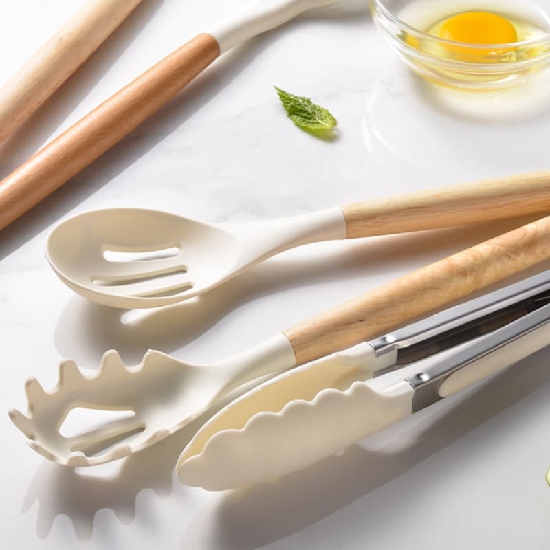 Kit Utensílios de Cozinha 14 Peças Silicone Com Organizador Polihousi 9