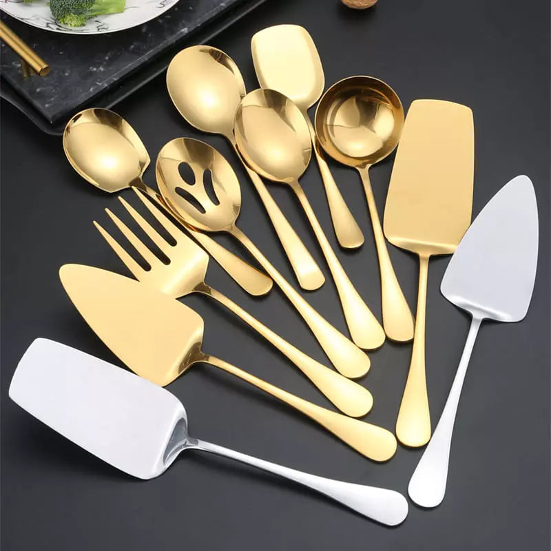 Kit Utensílios de Cozinha 6 Peças Inox Dourado Polihousi 7