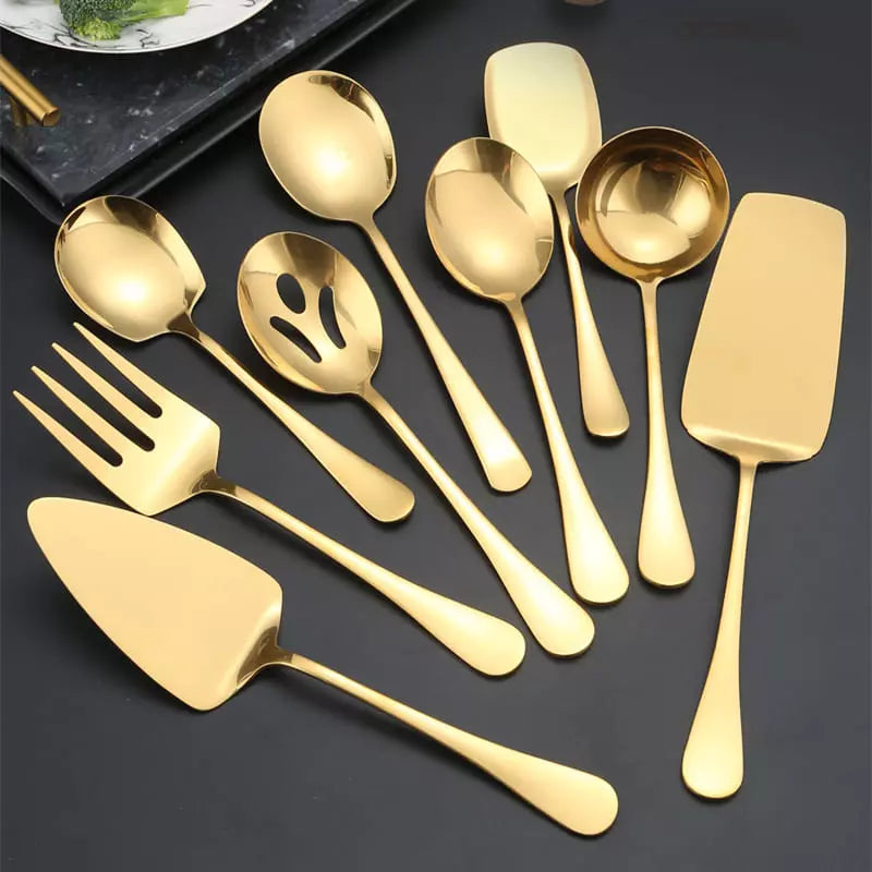 Kit Utensílios de Cozinha 6 Peças Inox Dourado Polihousi 9