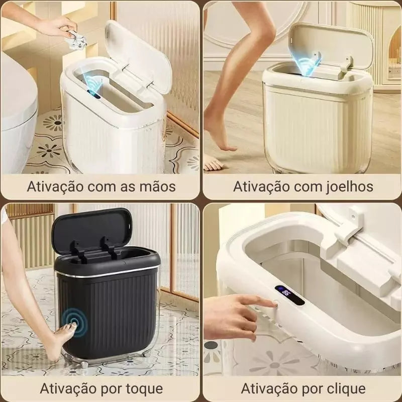 Lixeira para Banheiro e Cozinha Acrílico Automática com Sensor Polihousi 11