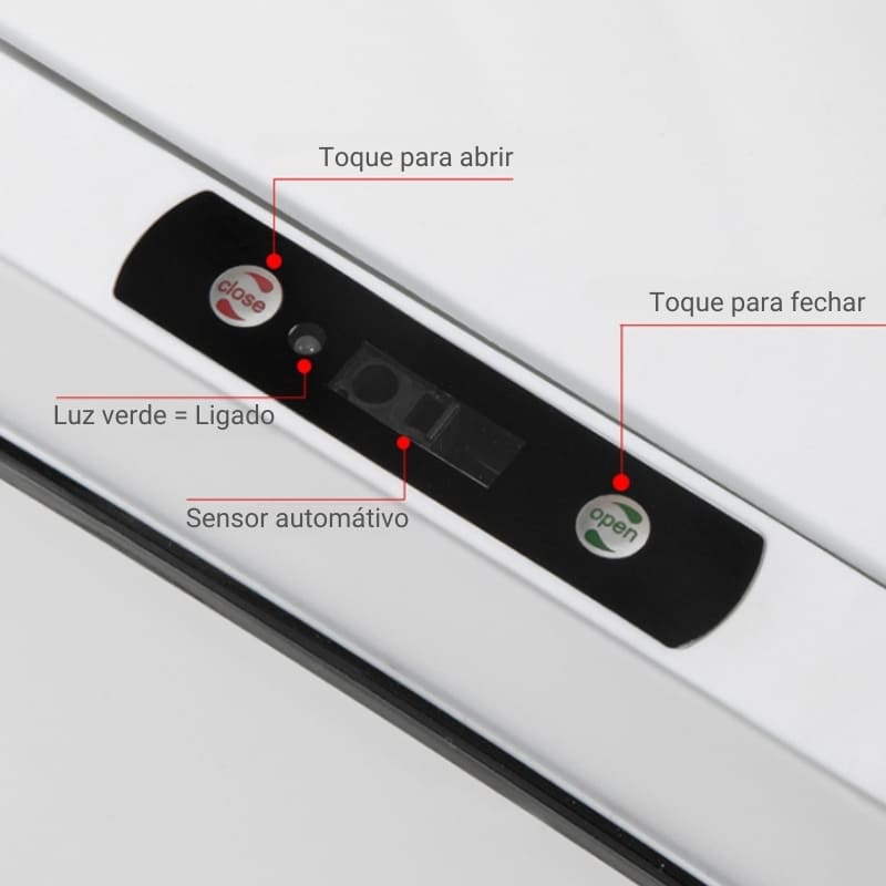 Lixeira para Banheiro e Cozinha Automática com Sensor 15L Polihousi 9