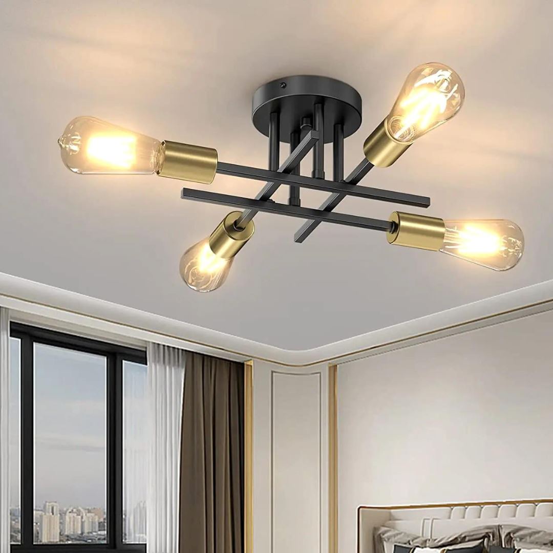 Lustre Luminaria de Teto Industrial Moderno Polihousi 1